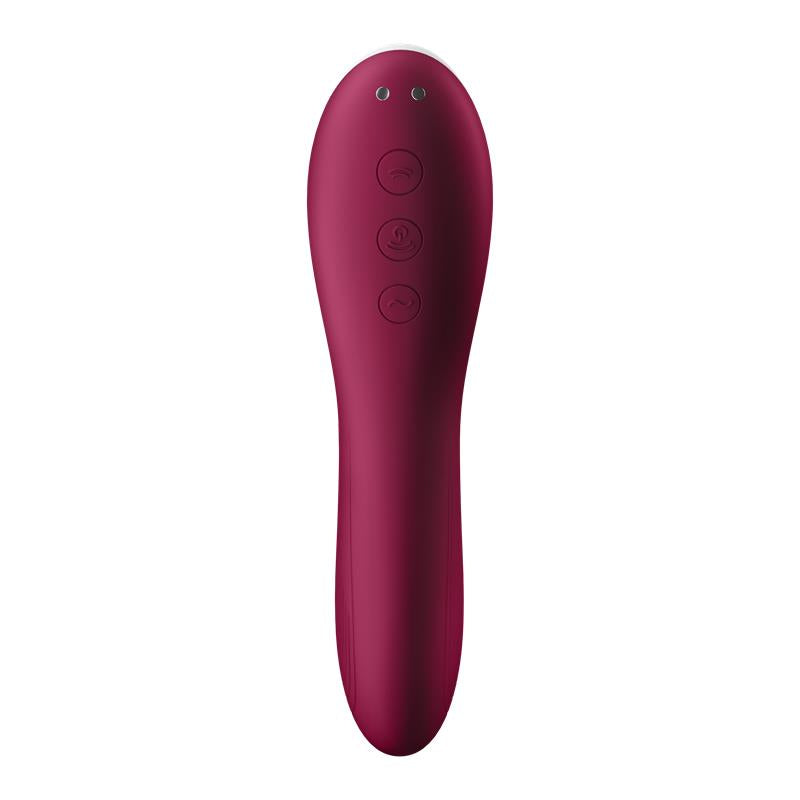 SATISFYER - DUAL CRUSH VIBRADOR Y SUCCIONADOR USB ROJO