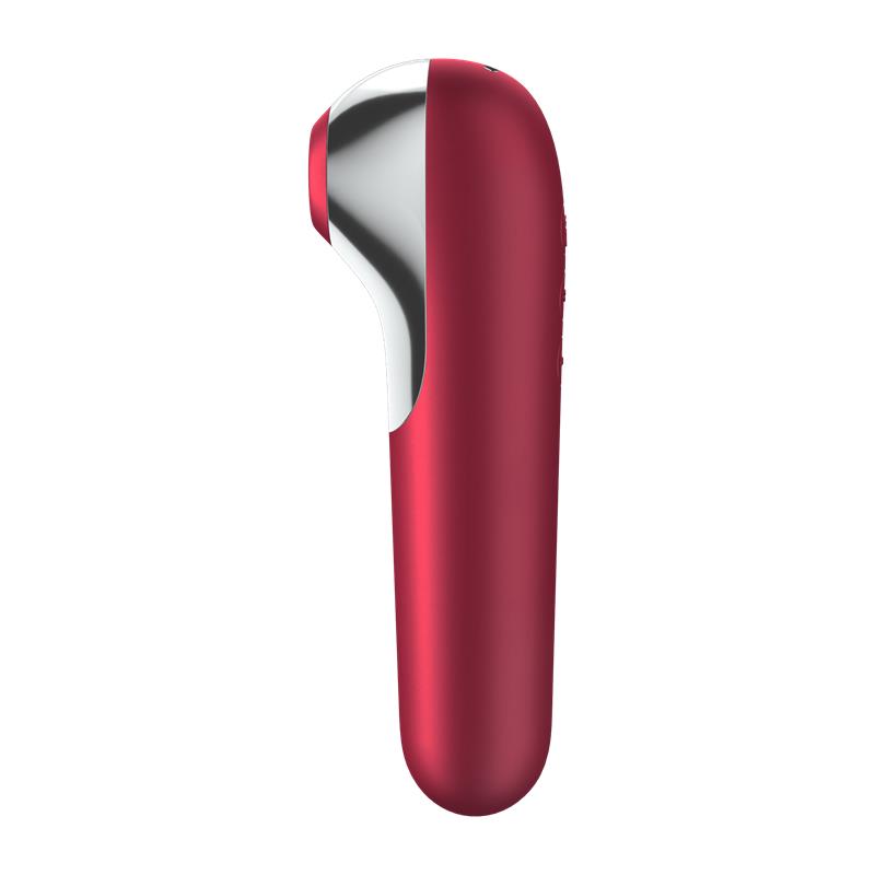 SATISFYER - DUAL LOVE VIBRADOR Y SUCCIONADOR CON AIRE PULSADO ROJO