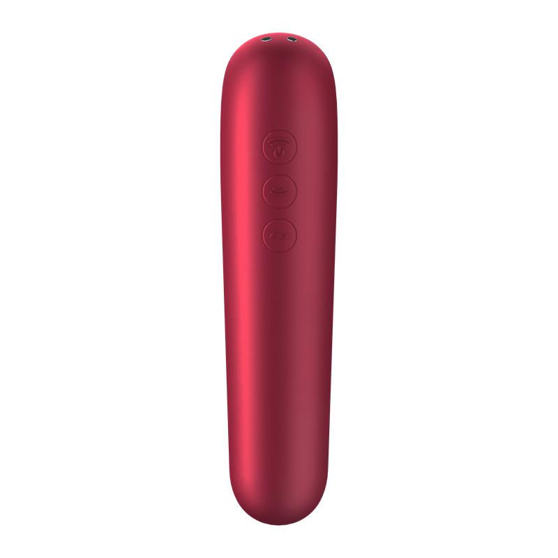 SATISFYER - DUAL LOVE VIBRADOR Y SUCCIONADOR DE AIRE PULSADO ROJO