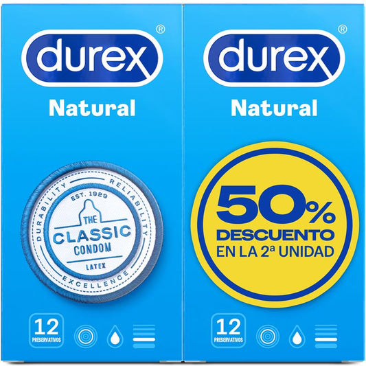 DUREX - DUPLO PRESERVATIVOS NATURAL 2X 12 UD