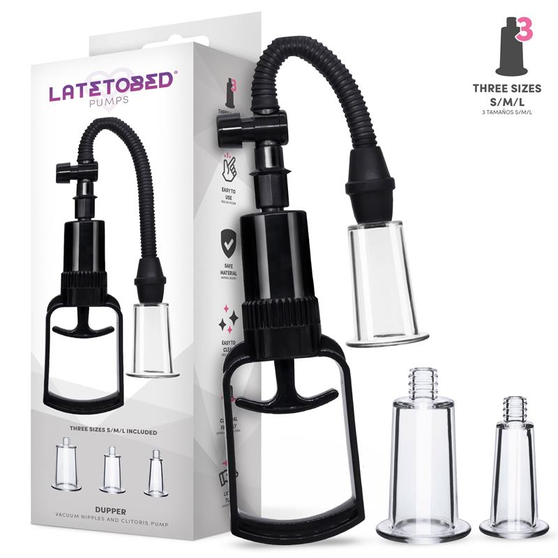 LATETOBED - DUPPER BOMBA MANUAL PARA VAGINA Y PEZONES 3 COPAS