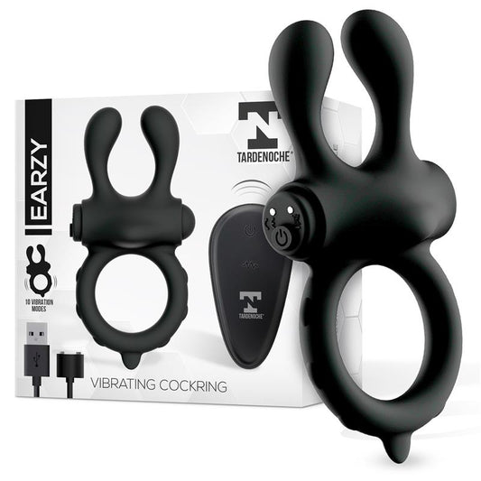 TARDENOCHE - EARZY ANILLO VIBRADOR CON CONTROL REMOTO USB MAGNÉTICO SILICONA