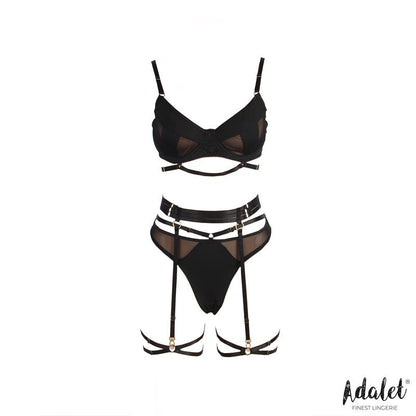 ADALET LINGERIE - ELLIE SET SUJETADOR, TANGA, LIGUERO Y LIGAS