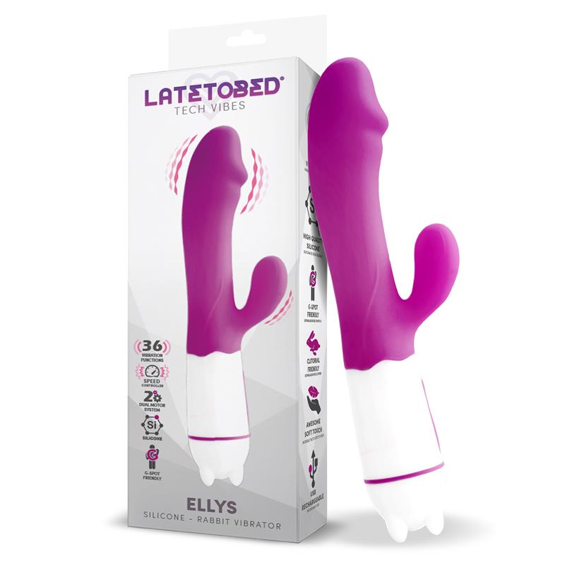 LATETOBED - ELLYS VIBRADOR USB 36 FUNCIONES SILICONA PÚRPURA
