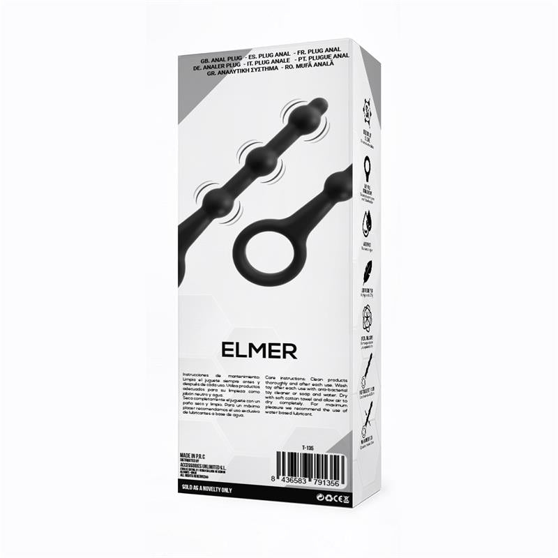 TARDENOCHE - ELMER PLUG ANAL CON ARO DE FÁCIL EXTRACCIÓN SILICONA NEGRO