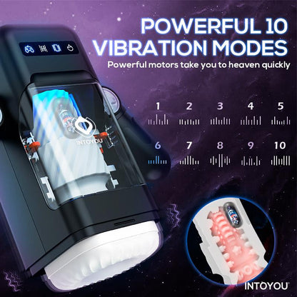 INTOYOU - ELON MASTURBADOR INTELIGENTE FUNCIÓN UP AND DOWN, CALOR, VIBRACIÓN Y SOPORTE MOVIL
