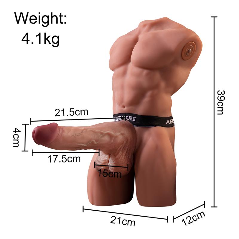 XISE - ELY TORSO CON DILDO DESMONTABLE, THRUSTING Y APP 4.1 KG