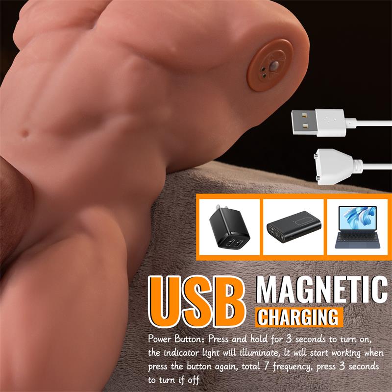 XISE - ELY TORSO CON DILDO DESMONTABLE, THRUSTING Y APP 4.1 KG