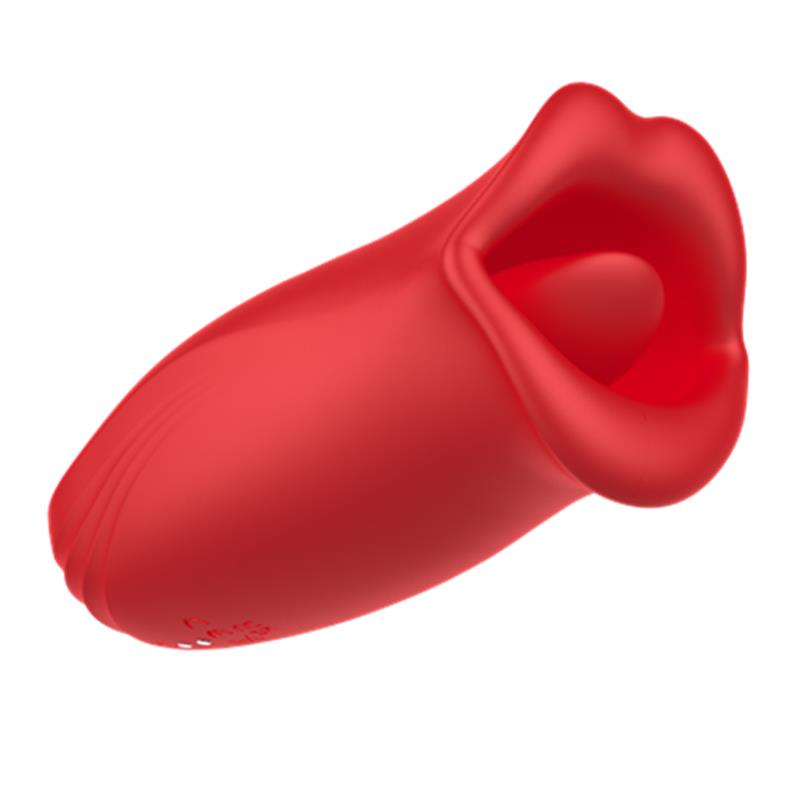 ACTION - EMBER MASAJEADOR FORMA BOCA CON LAMETEO Y VIBRACIÓN USB SILICONA