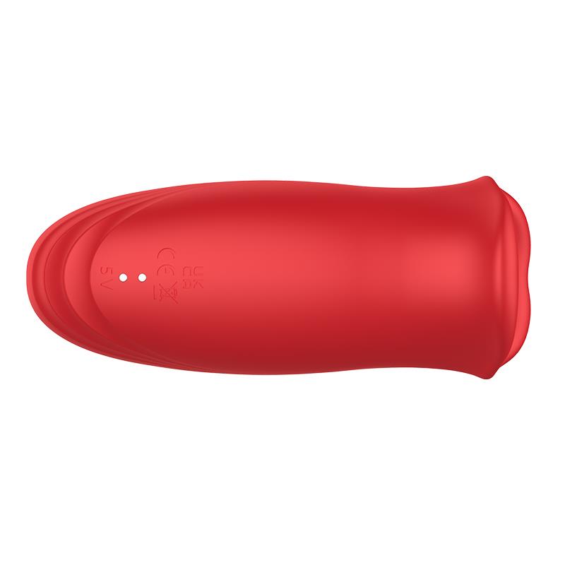 ACTION - EMBER MASAJEADOR FORMA BOCA CON LAMETEO Y VIBRACIÓN USB SILICONA