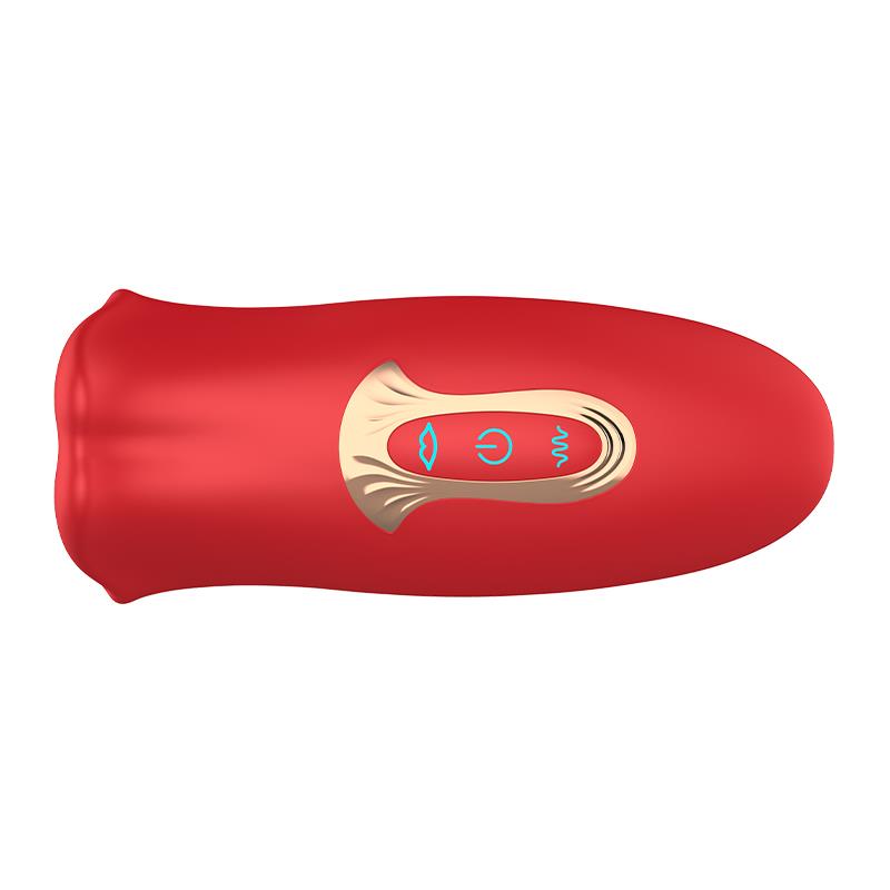 ACTION - EMBER MASAJEADOR FORMA BOCA CON LAMETEO Y VIBRACIÓN USB SILICONA