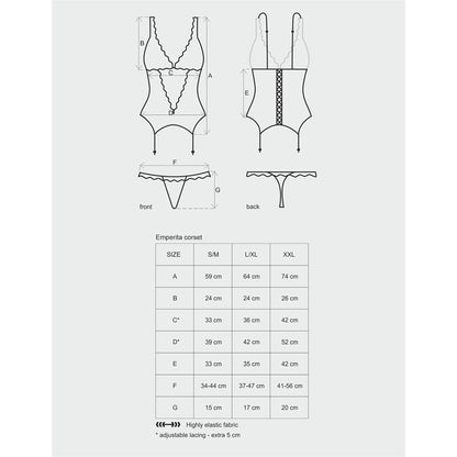 OBSESSIVE - EMPERITA CORSET Y TANGA COLOR