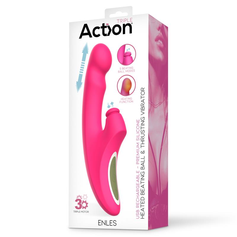 ACTION - ENLES VIBRADOR CON BEATING BALL, THRUSTING Y FUNCIÓN DE CALOR
