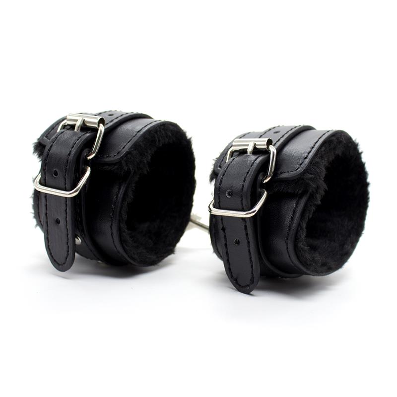 LATETOBED BDSM LINE - ESPOSAS CON FORRO INTERIOR AJUSTABLES 30 CM NEGRO