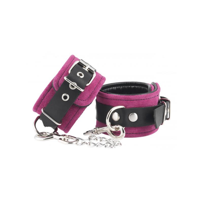 BONDAGE PLAY - ESPOSAS CUERO PIES ROSA AJUSTABLE