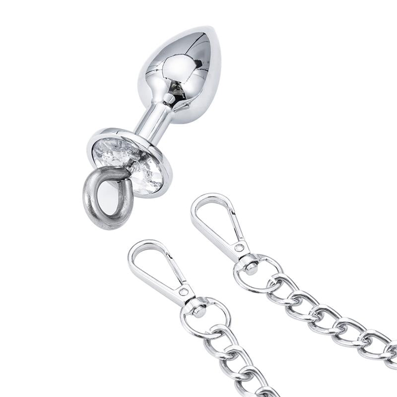 LATETOBED BDSM LINE - ESPOSAS DE METAL CON CADENA Y PLUG ANAL
