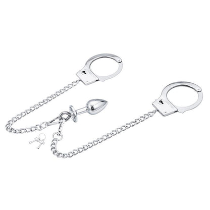 LATETOBED BDSM LINE - ESPOSAS DE METAL CON CADENA Y PLUG ANAL