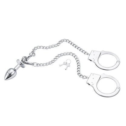 LATETOBED BDSM LINE - ESPOSAS DE METAL CON CADENA Y PLUG ANAL