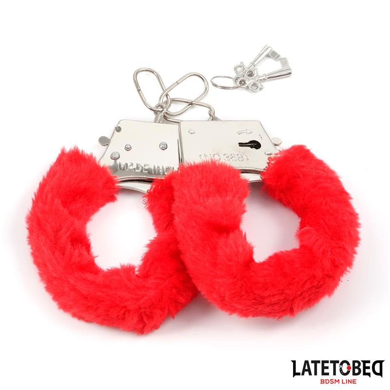 LATETOBED BDSM LINE - ESPOSAS DE METAL FURRY CON PELO ROJO