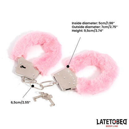 LATETOBED BDSM LINE - ESPOSAS DE METAL FURRY CON PELO ROSA