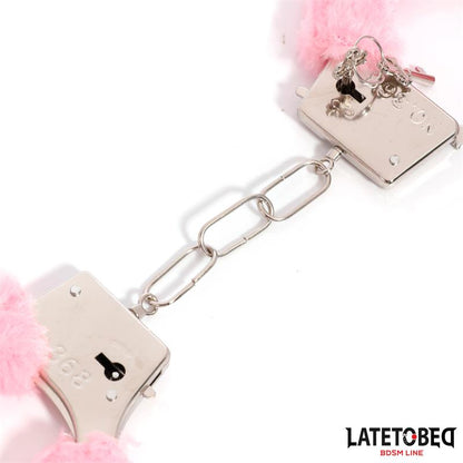 LATETOBED BDSM LINE - ESPOSAS DE METAL FURRY CON PELO ROSA