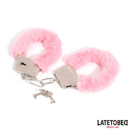 LATETOBED BDSM LINE - ESPOSAS DE METAL FURRY CON PELO ROSA