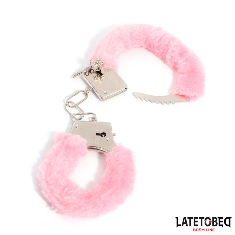 LATETOBED BDSM LINE - ESPOSAS DE METAL FURRY CON PELO ROSA