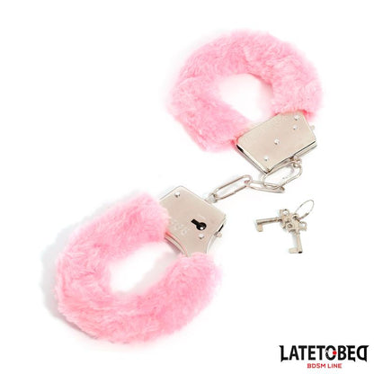 LATETOBED BDSM LINE - ESPOSAS DE METAL FURRY CON PELO ROSA