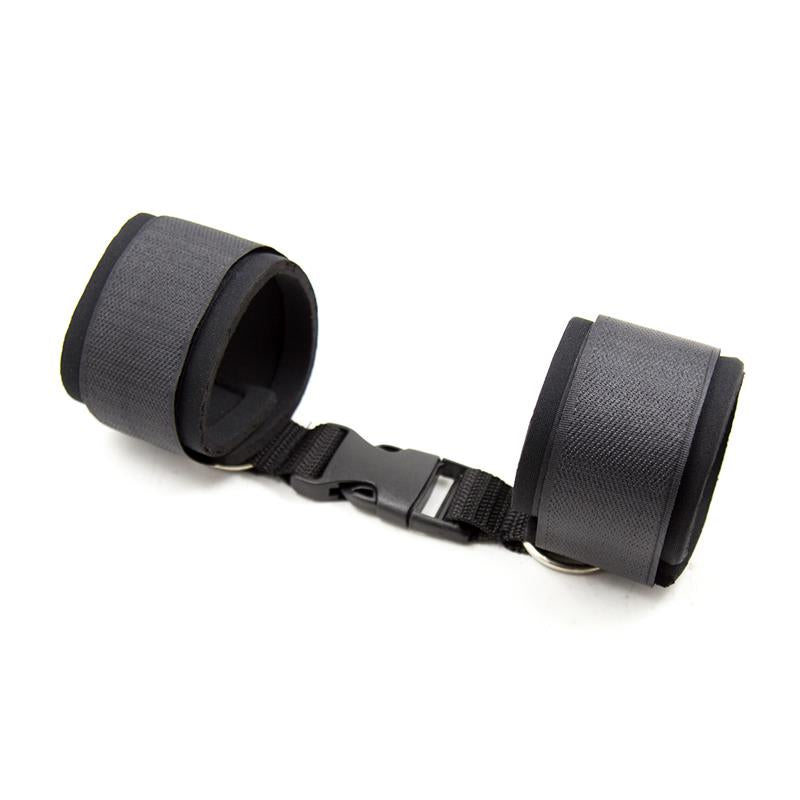 LATETOBED BDSM LINE - ESPOSAS DE NEOPRENO PARA TOBILLOS CON VELCRO NEGRO