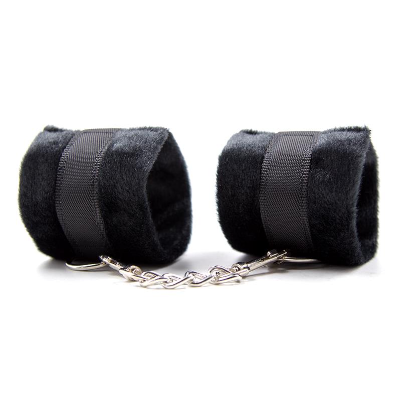 INTOYOU BDSM LINE - ESPOSAS DE TELA CON VELCRO PARA MUÑECAS CON PELO LARGO NEGRO