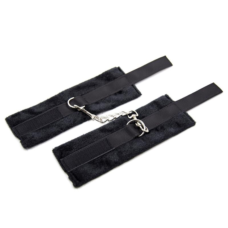 INTOYOU BDSM LINE - ESPOSAS DE TELA CON VELCRO PARA MUÑECAS CON PELO LARGO NEGRO