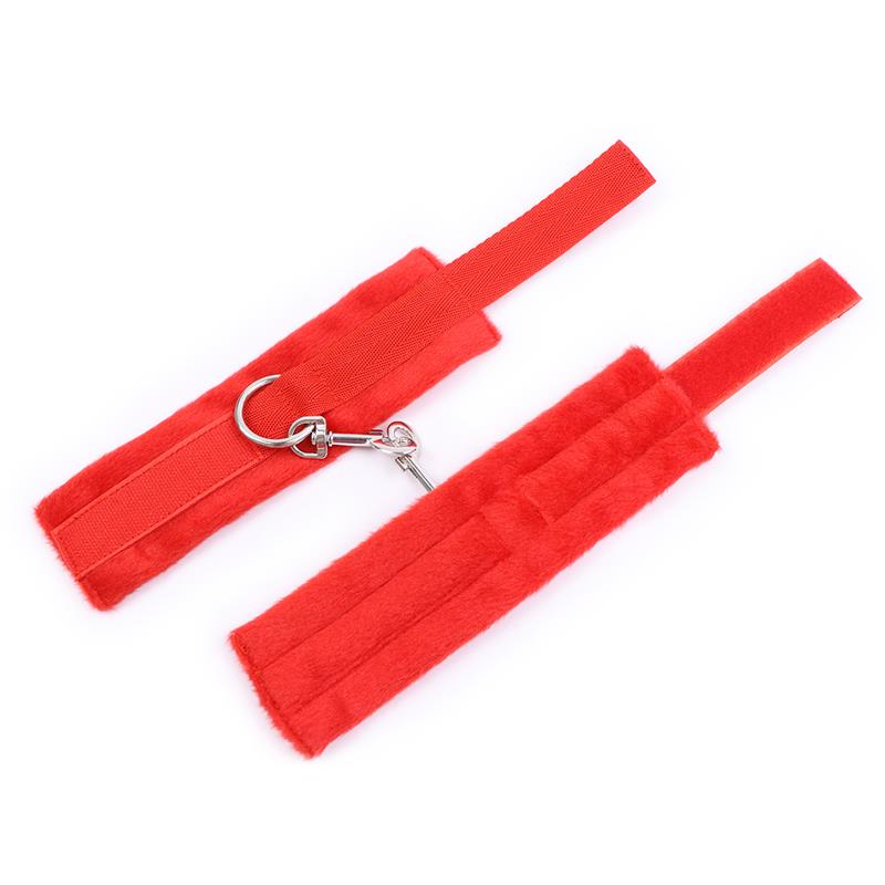 INTOYOU BDSM LINE - ESPOSAS DE TELA CON VELCRO PARA MUÑECAS CON PELO LARGO ROJO