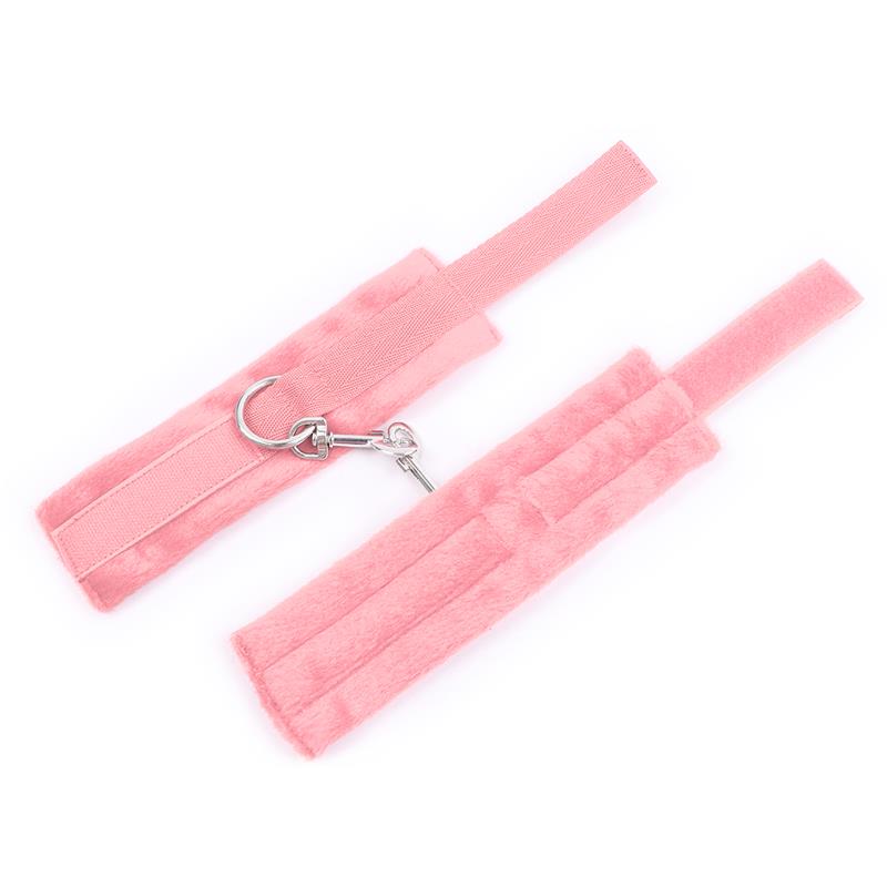 INTOYOU BDSM LINE - ESPOSAS DE TELA CON VELCRO PARA MUÑECAS CON PELO LARGO ROSA