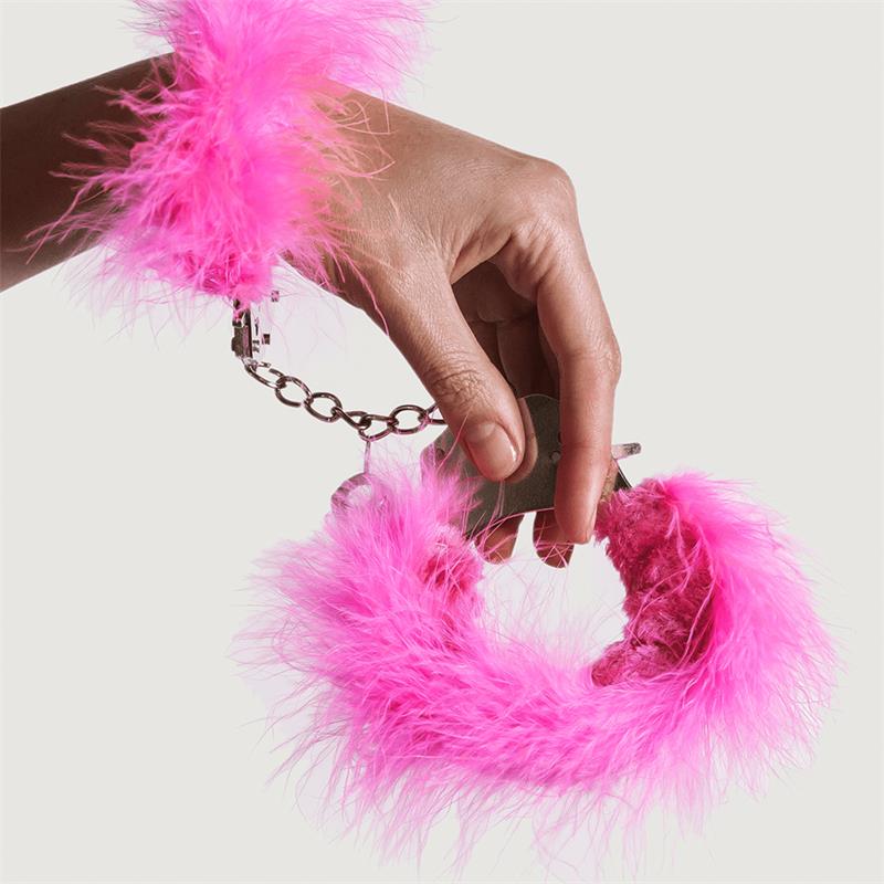 ADRIEN LASTIC - ESPOSAS METAL CON PLUMAS ROSA