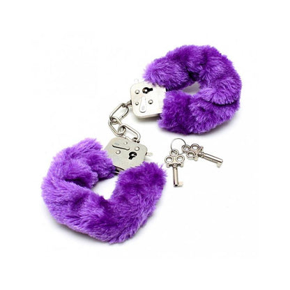 BONDAGE PLAY - ESPOSAS METÁLICAS CON PELO MORADO