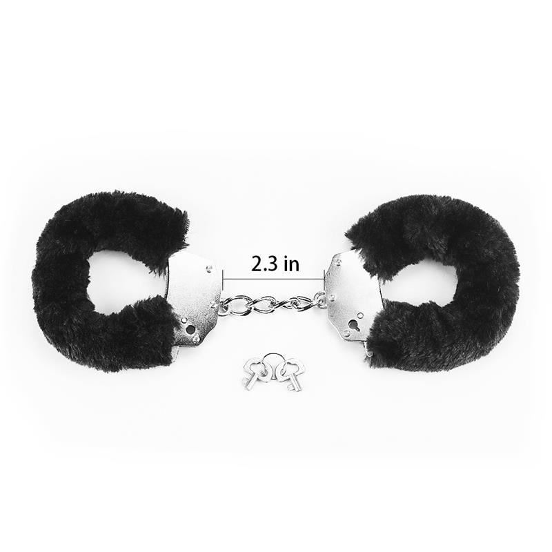 LOVETOY - ESPOSAS METÁLICAS CON PELO NEGRO