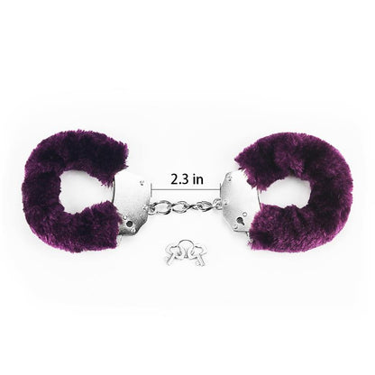 LOVETOY - ESPOSAS METÁLICAS CON PELO PÚRPURA