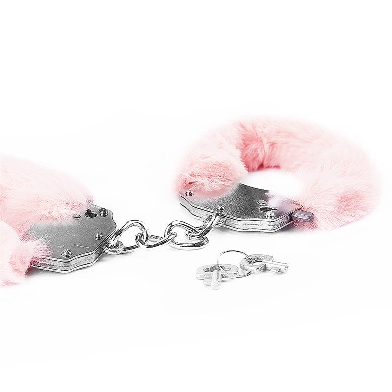 LOVETOY - ESPOSAS METÁLICAS CON PELO ROSA