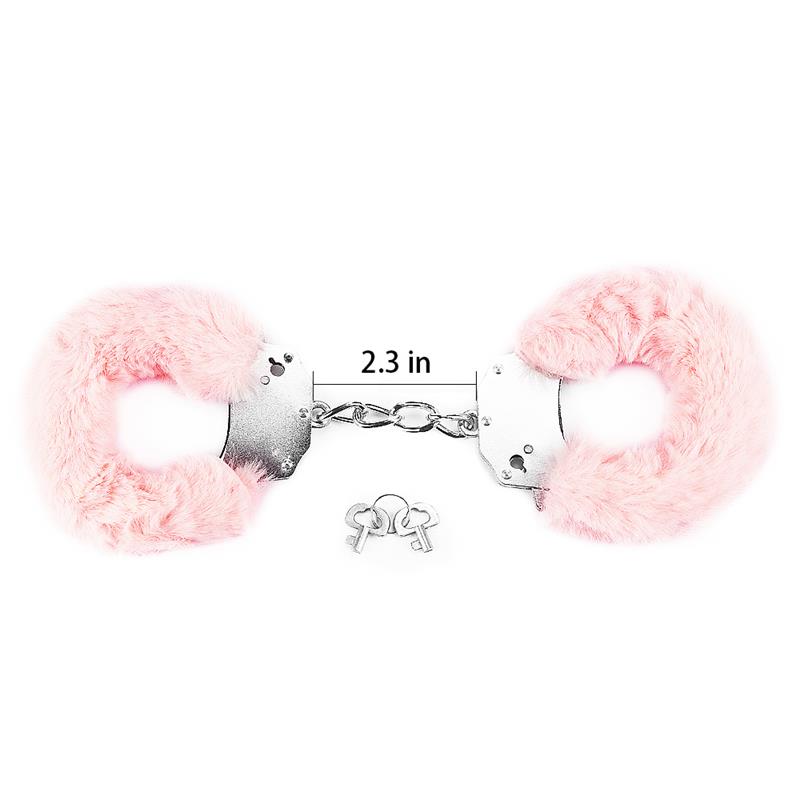 LOVETOY - ESPOSAS METÁLICAS CON PELO ROSA