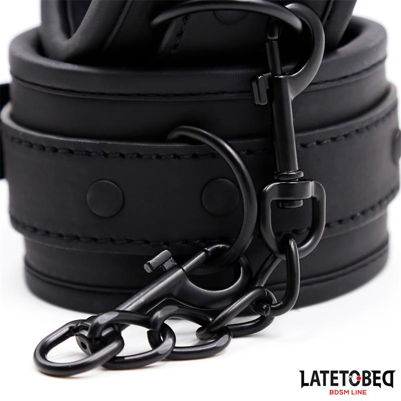 LATETOBED BDSM LINE - ESPOSAS NEOPRENO AJUSTABLES NEGRO