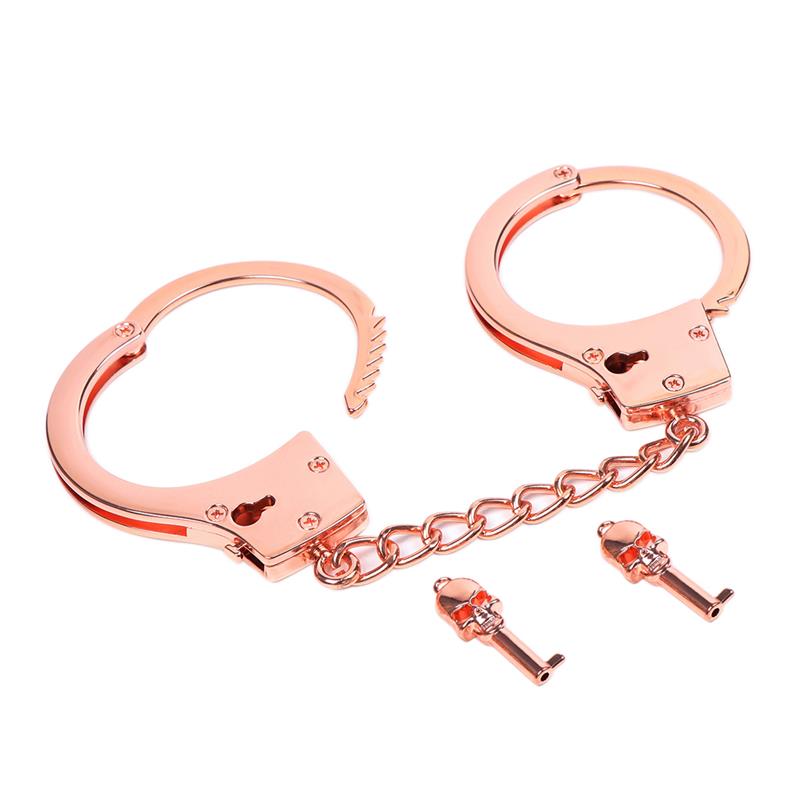LATETOBED BDSM LINE - ESPOSAS ORO ROSA CON LLAVES DE CALAVERA