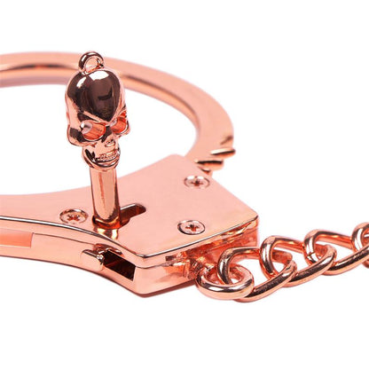 LATETOBED BDSM LINE - ESPOSAS ORO ROSA CON LLAVES DE CALAVERA