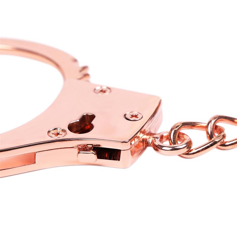 LATETOBED BDSM LINE - ESPOSAS ORO ROSA CON LLAVES DE CALAVERA