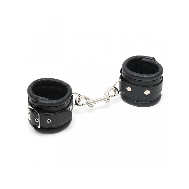 BONDAGE PLAY - ESPOSAS PARA PIES CUERO NEGRO 7CM