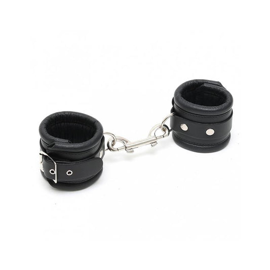 BONDAGE PLAY - ESPOSAS PARA PIES CUERO NEGRO 7CM
