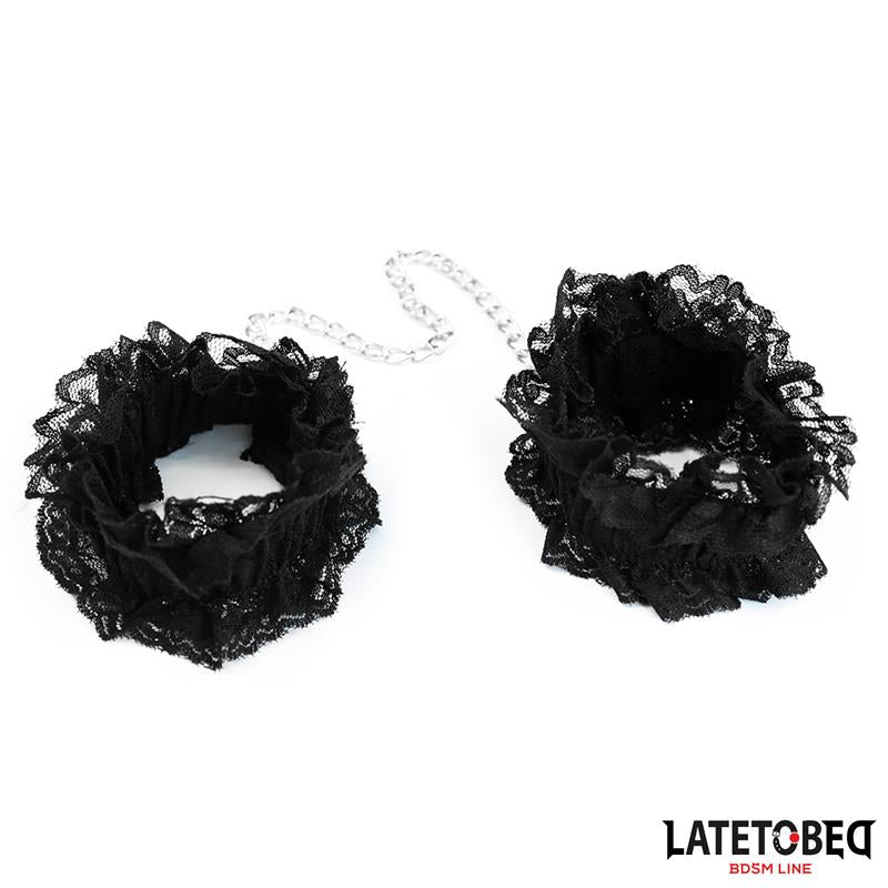 LATETOBED BDSM LINE - ESPOSAS PARA PIES DE ENCAJE ELÁSTICO NEGRO