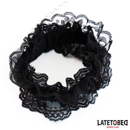 LATETOBED BDSM LINE - ESPOSAS PARA PIES DE ENCAJE ELÁSTICO NEGRO