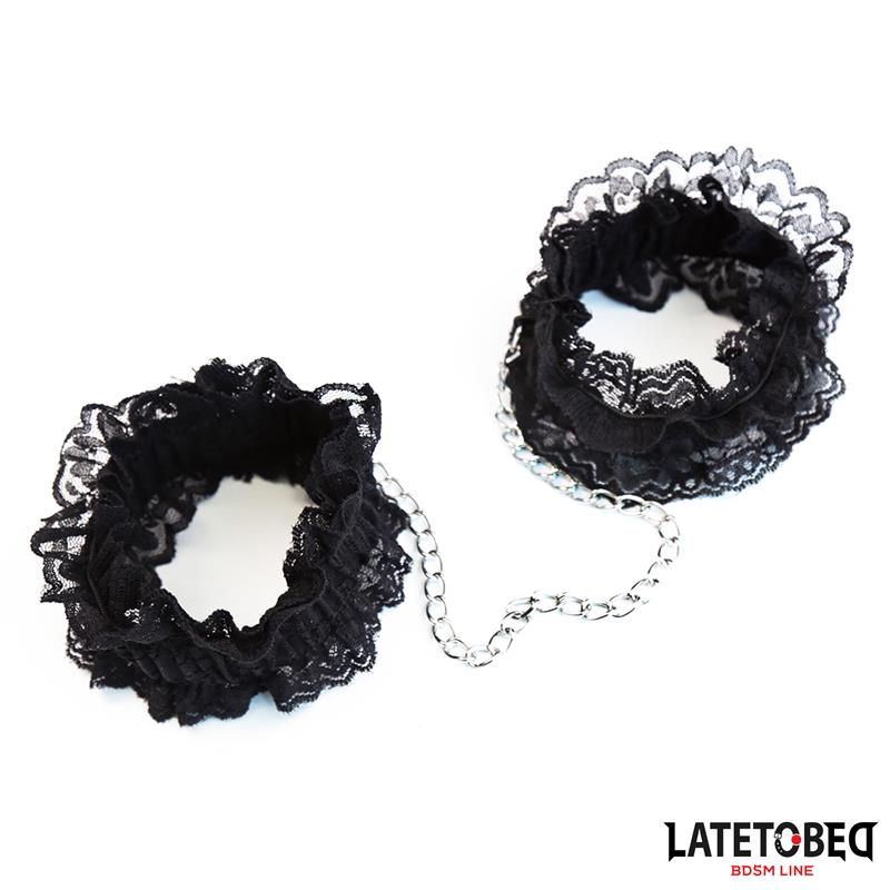 LATETOBED BDSM LINE - ESPOSAS PARA PIES DE ENCAJE ELÁSTICO NEGRO