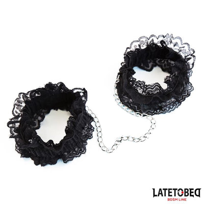 LATETOBED BDSM LINE - ESPOSAS PARA PIES DE ENCAJE ELÁSTICO NEGRO