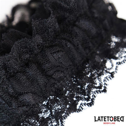 LATETOBED BDSM LINE - ESPOSAS PARA PIES DE ENCAJE ELÁSTICO NEGRO